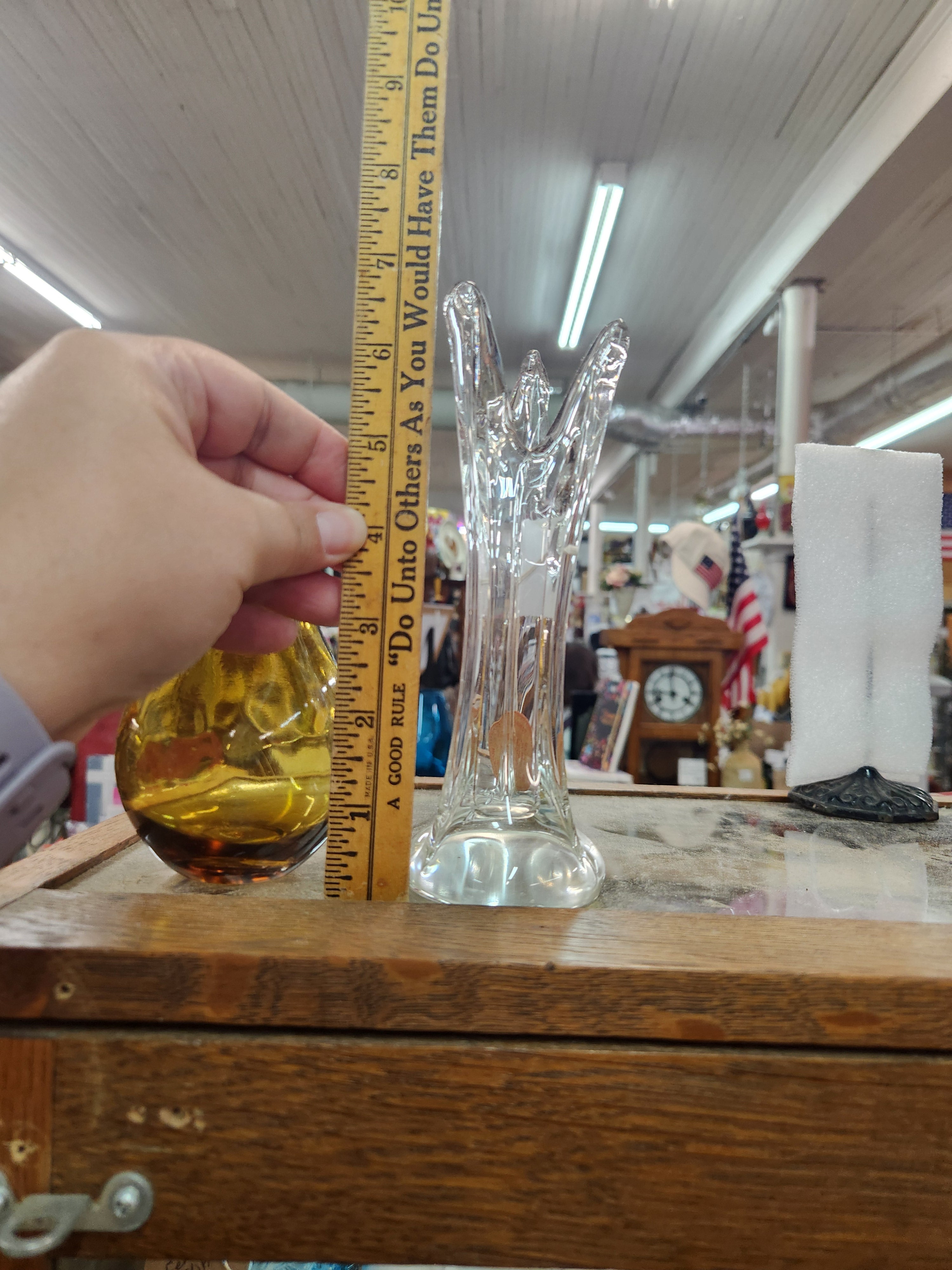 Vintage Hand-cut Tulip Style Bud Vase