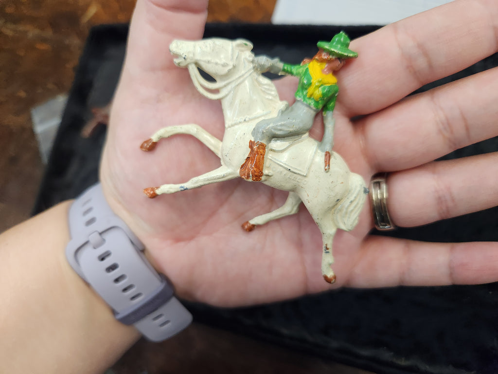 Vintage Painted Metal Cowboys & Indian Toys