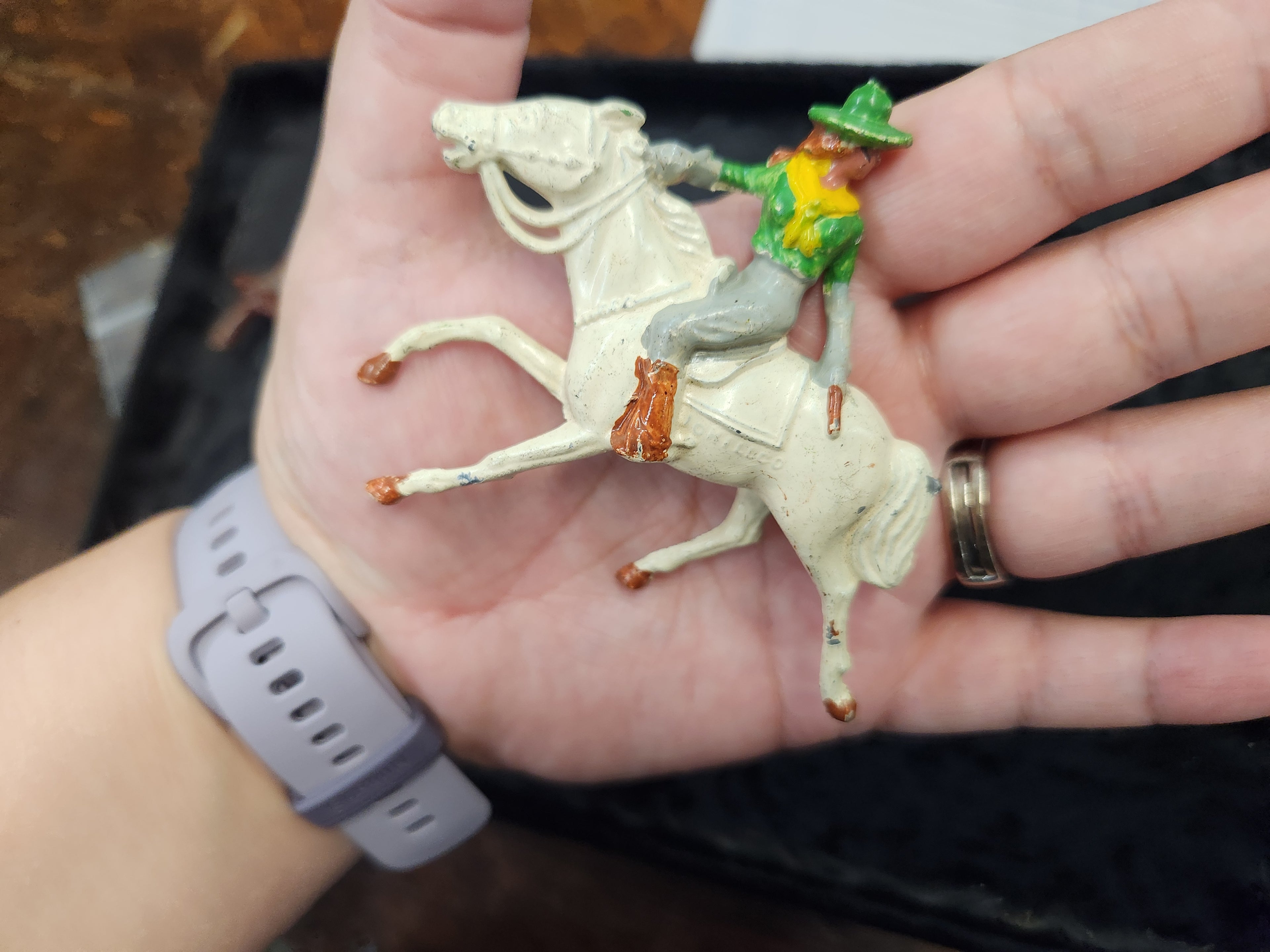 Vintage Painted Metal Cowboys & Indian Toys