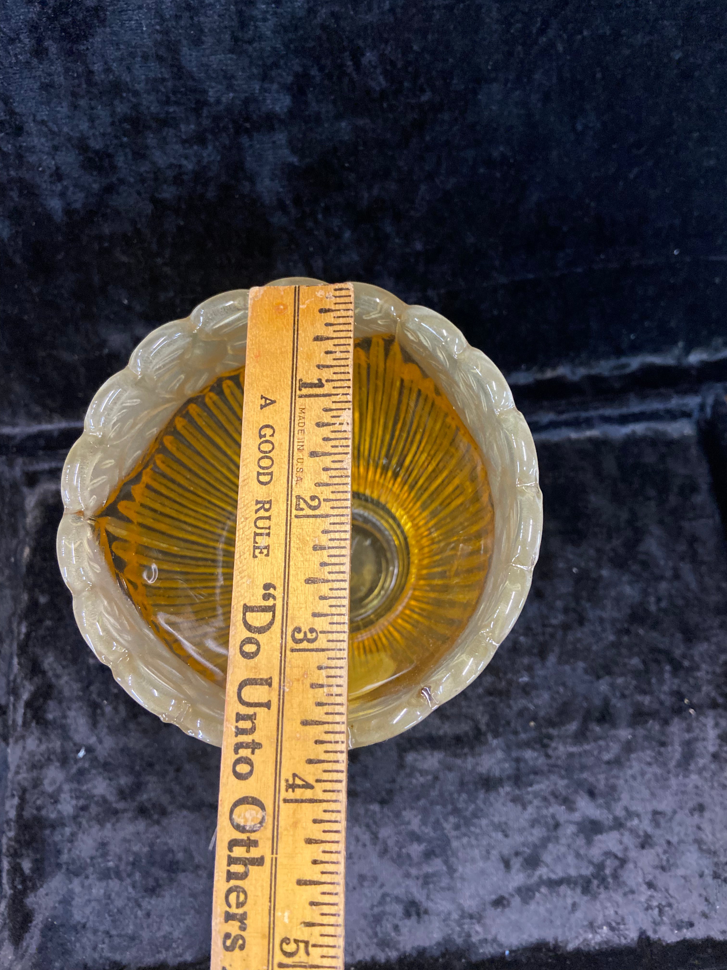 Vintage Tag Amber Glass Vase