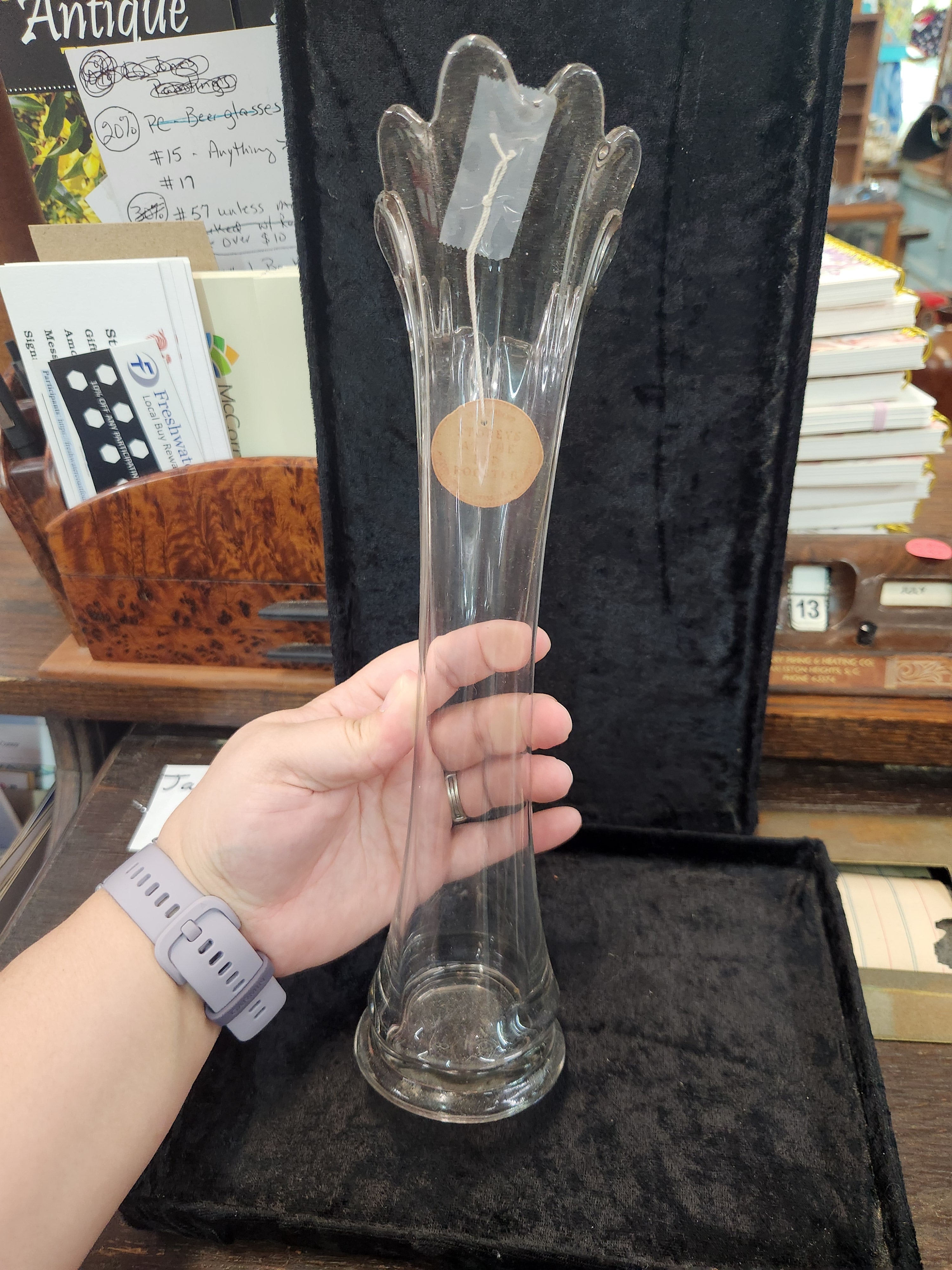 Vintage Clear Swing Glass Vase