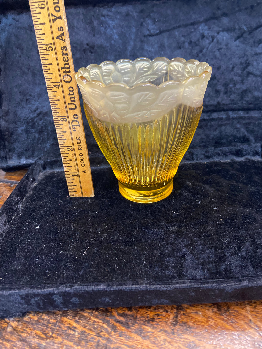 Vintage Tag Amber Glass Vase