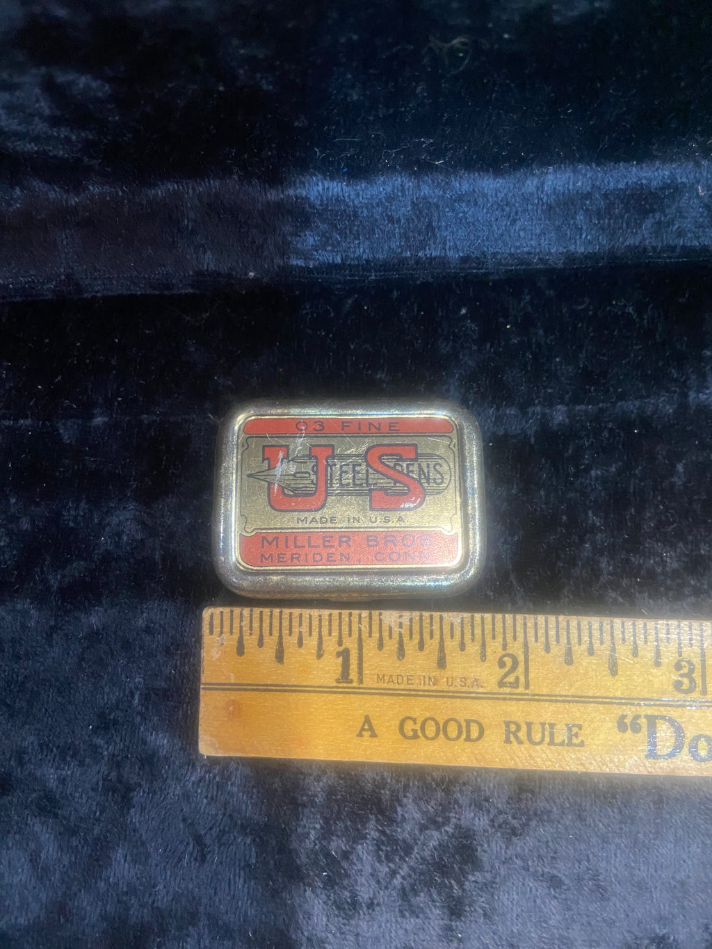 Vintage Miller Bros. U.S. Steel Pens Tin Adverstising