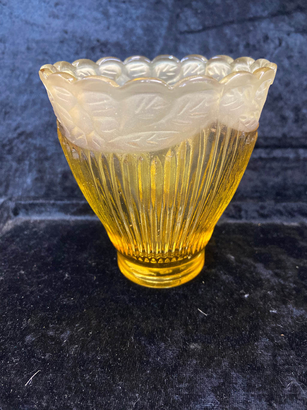 Vintage Tag Amber Glass Vase