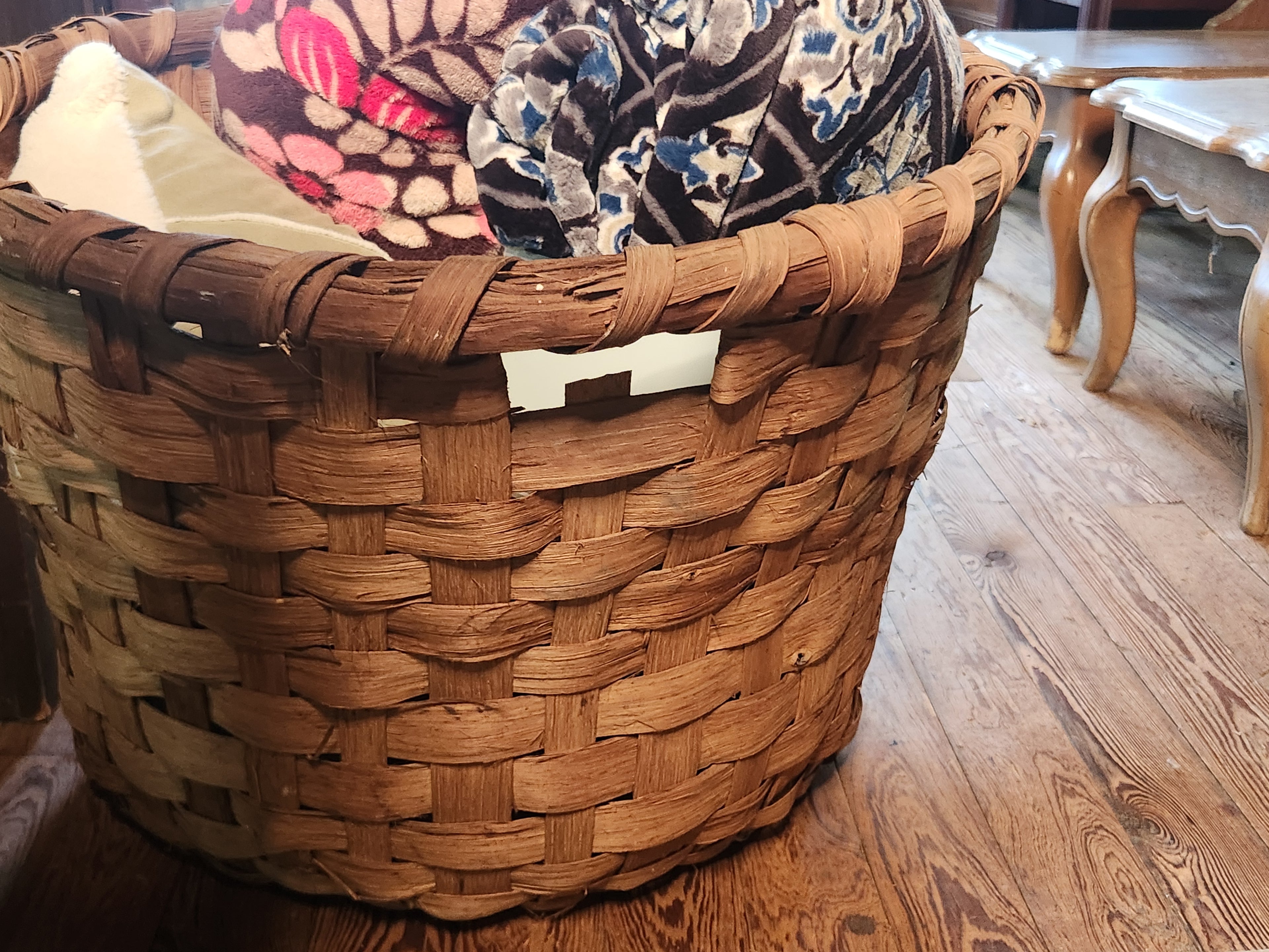 Large Primitive Woven Cotton Basket