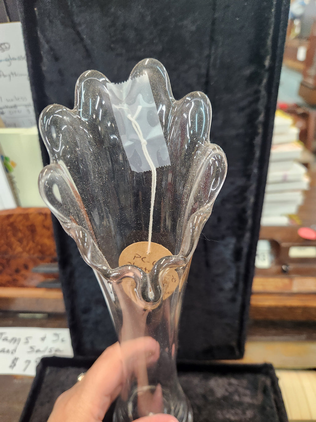Vintage Clear Swing Glass Vase