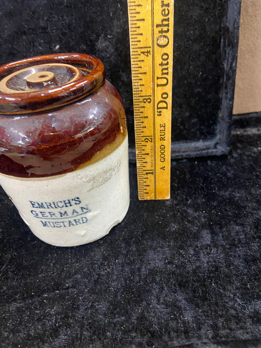 Vintage Stoneware Crock "Emrich's German Mustard"