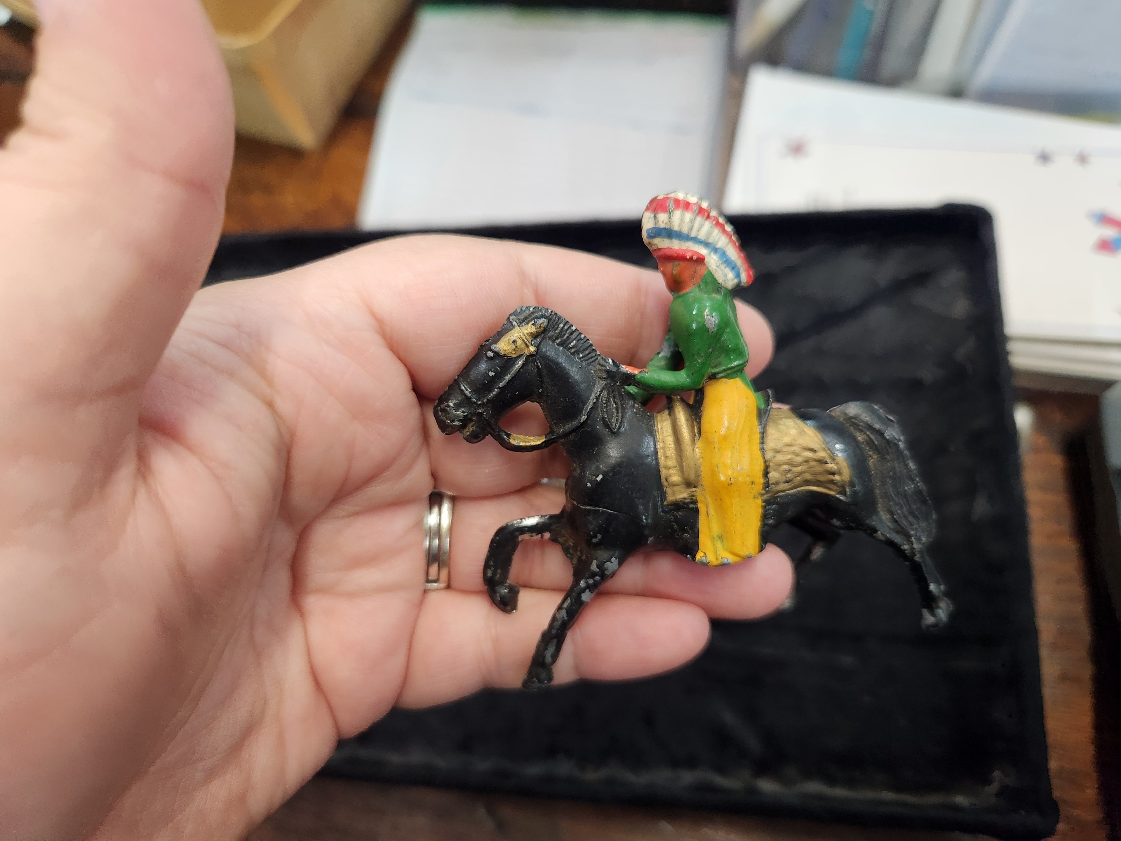 Vintage Painted Metal Cowboys & Indian Toys