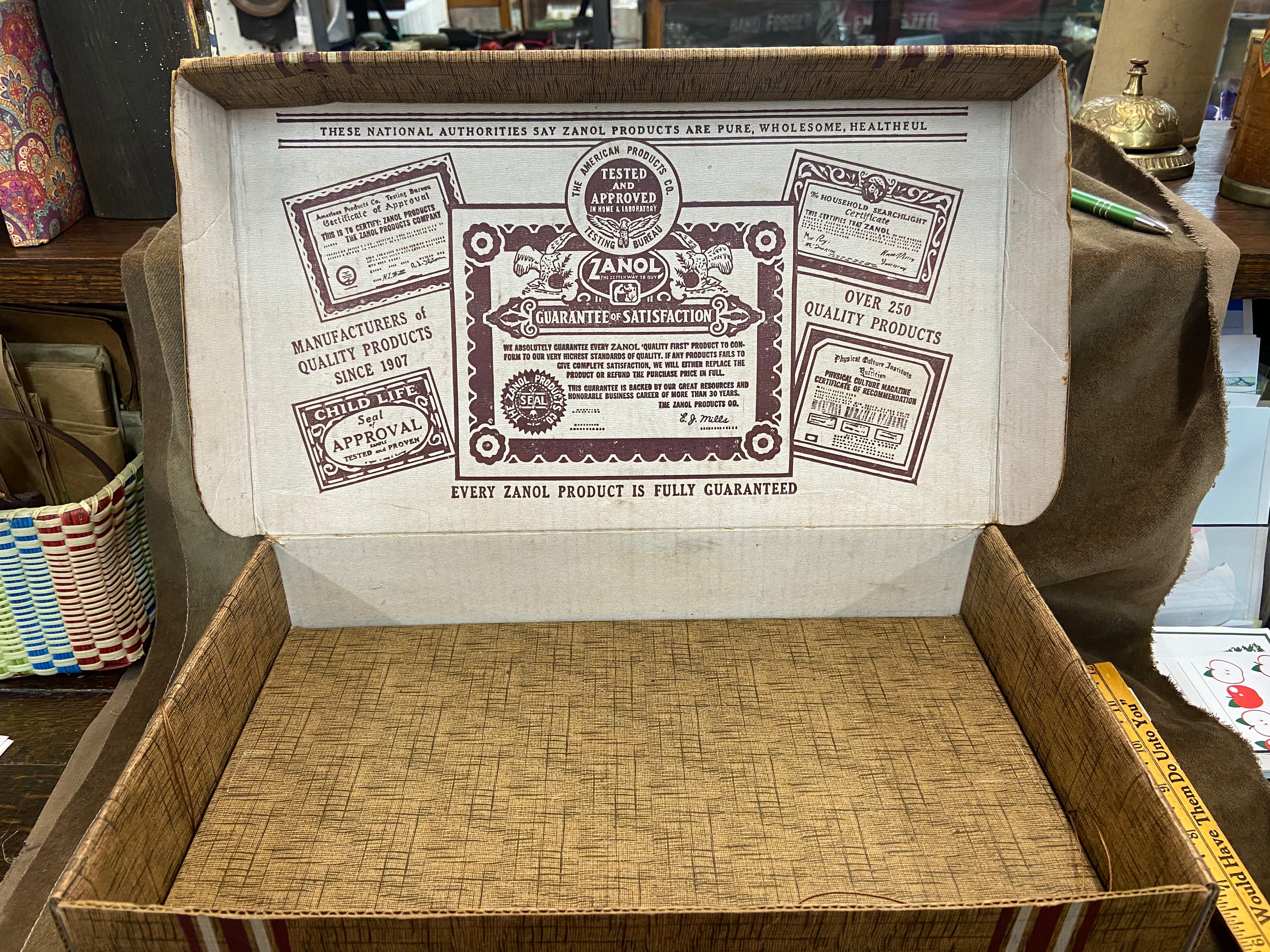 1920's Zanol Products Company Advertising Box