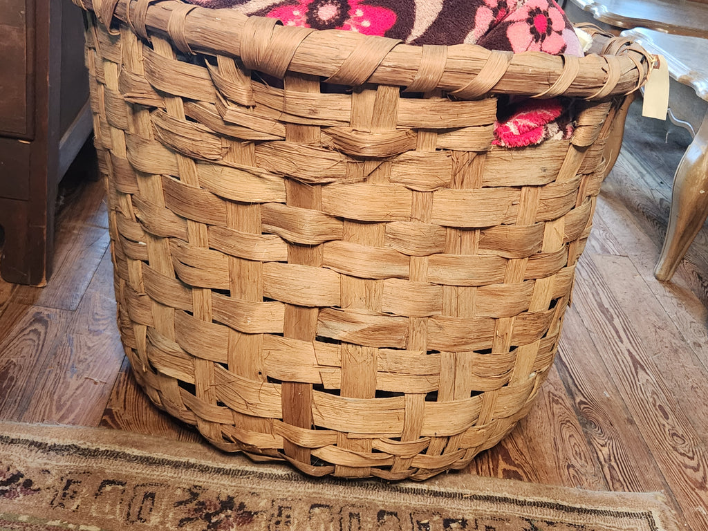 Large Primitive Woven Cotton Basket
