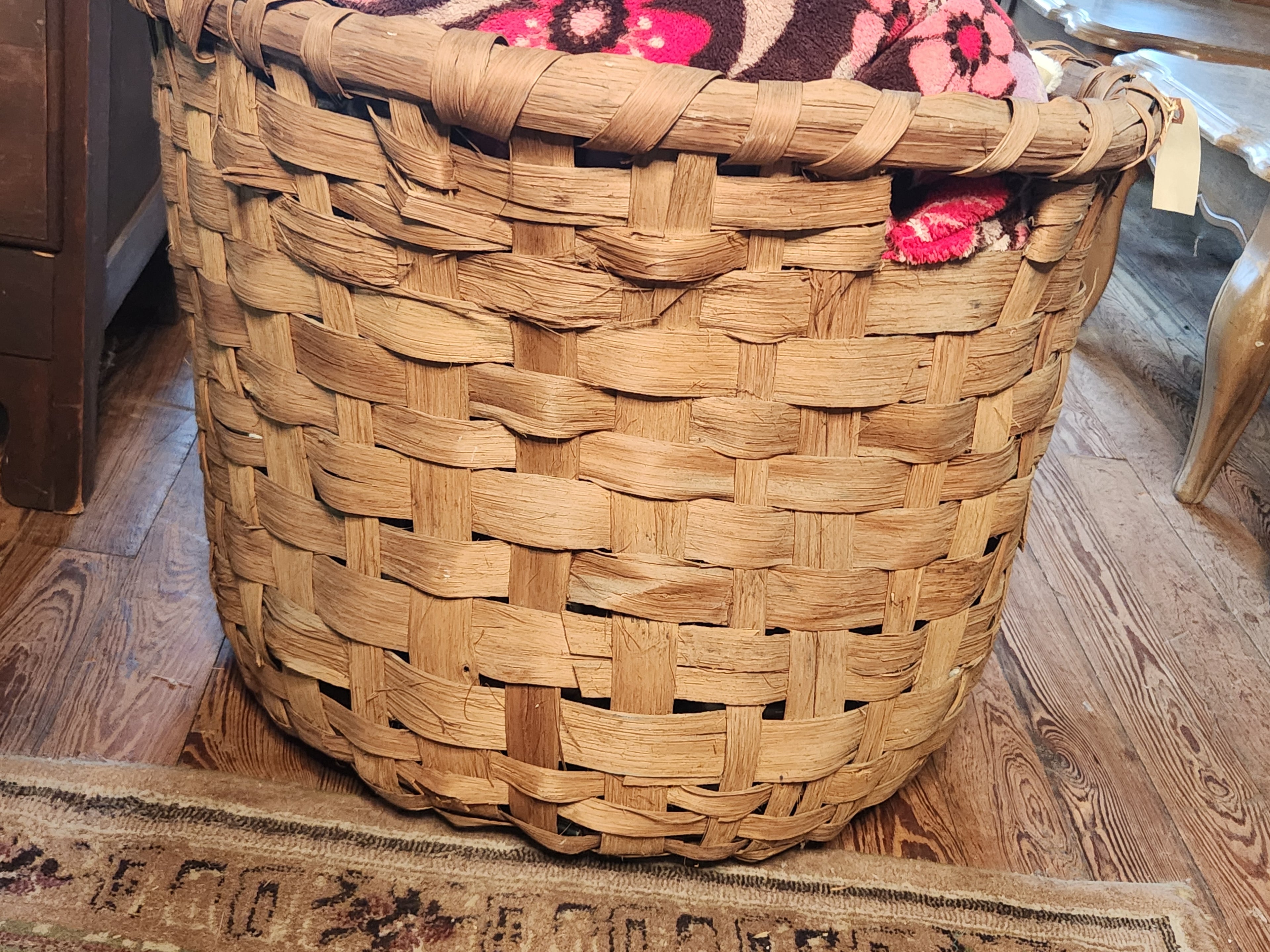 Large Primitive Woven Cotton Basket