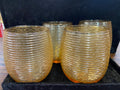 4 Vintage Amber Glasses