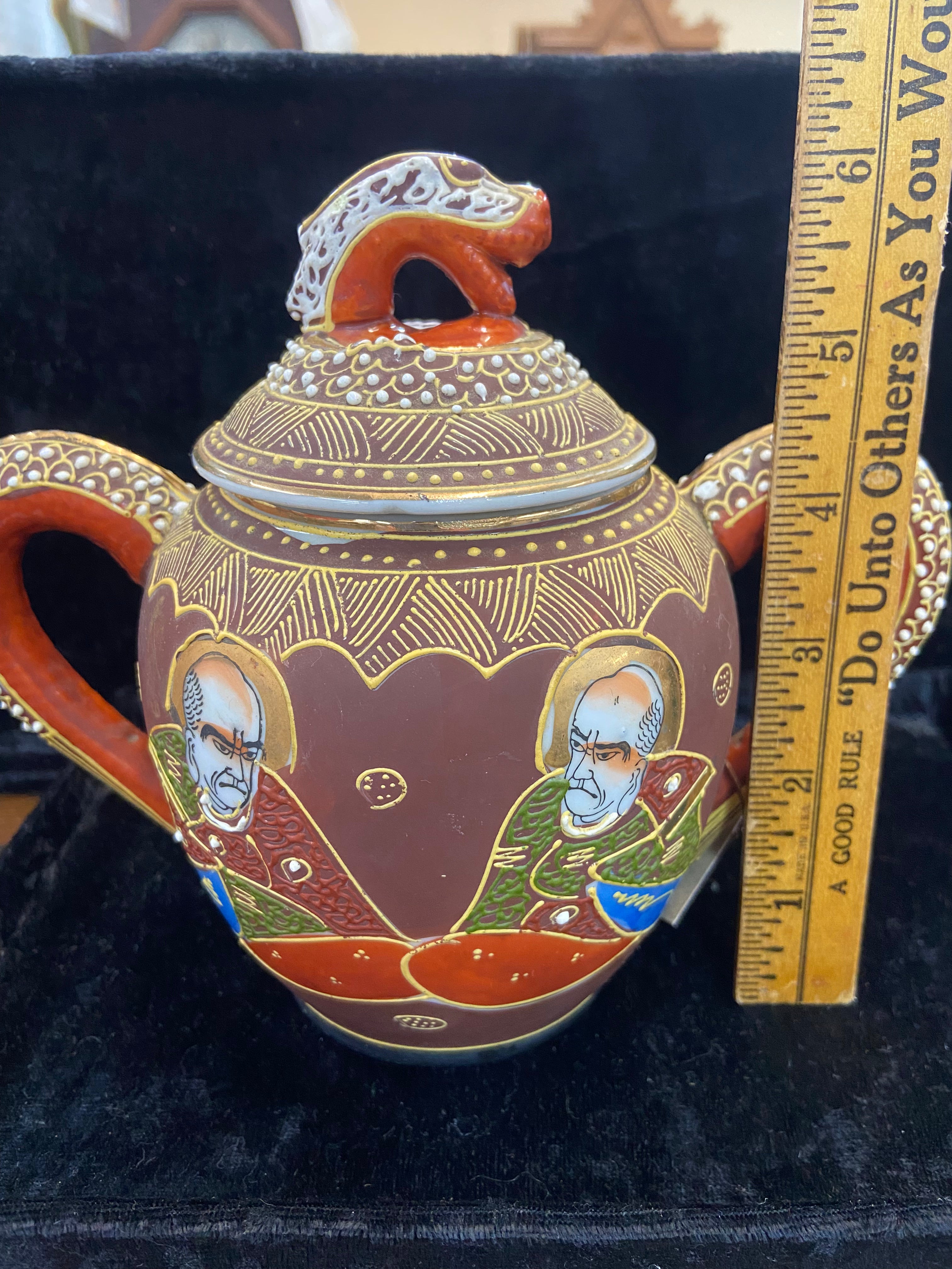 Vintage Japanese Kutani Dragonware Lidded Bowl