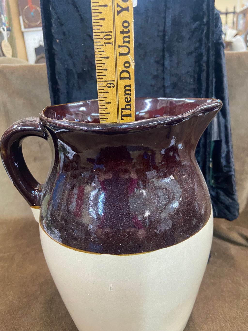 Vintage Unmarked Stoneware Pitcher