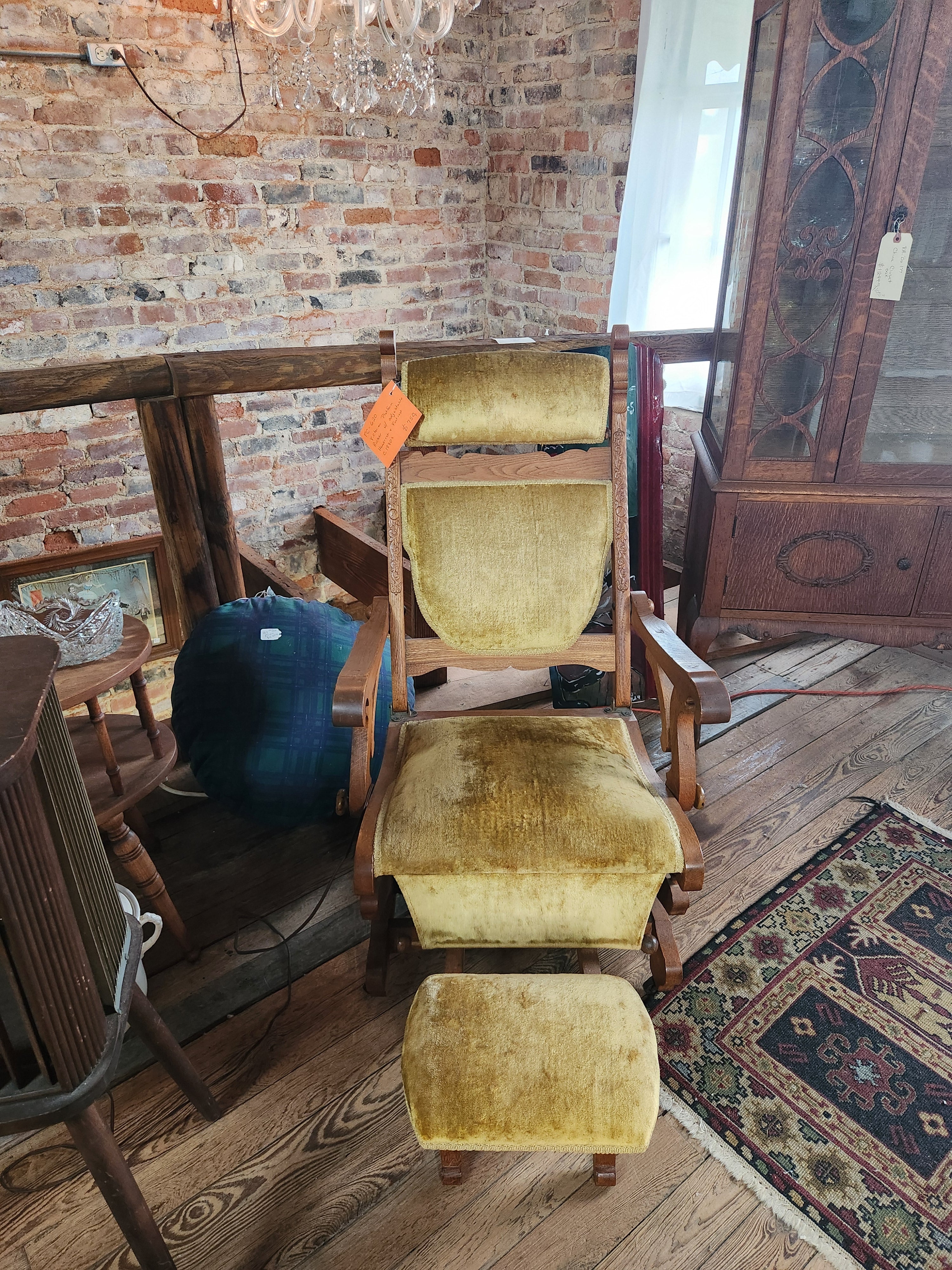 Victorian Platform Rocker with Adjustable Headrest & Footrest 1880's
