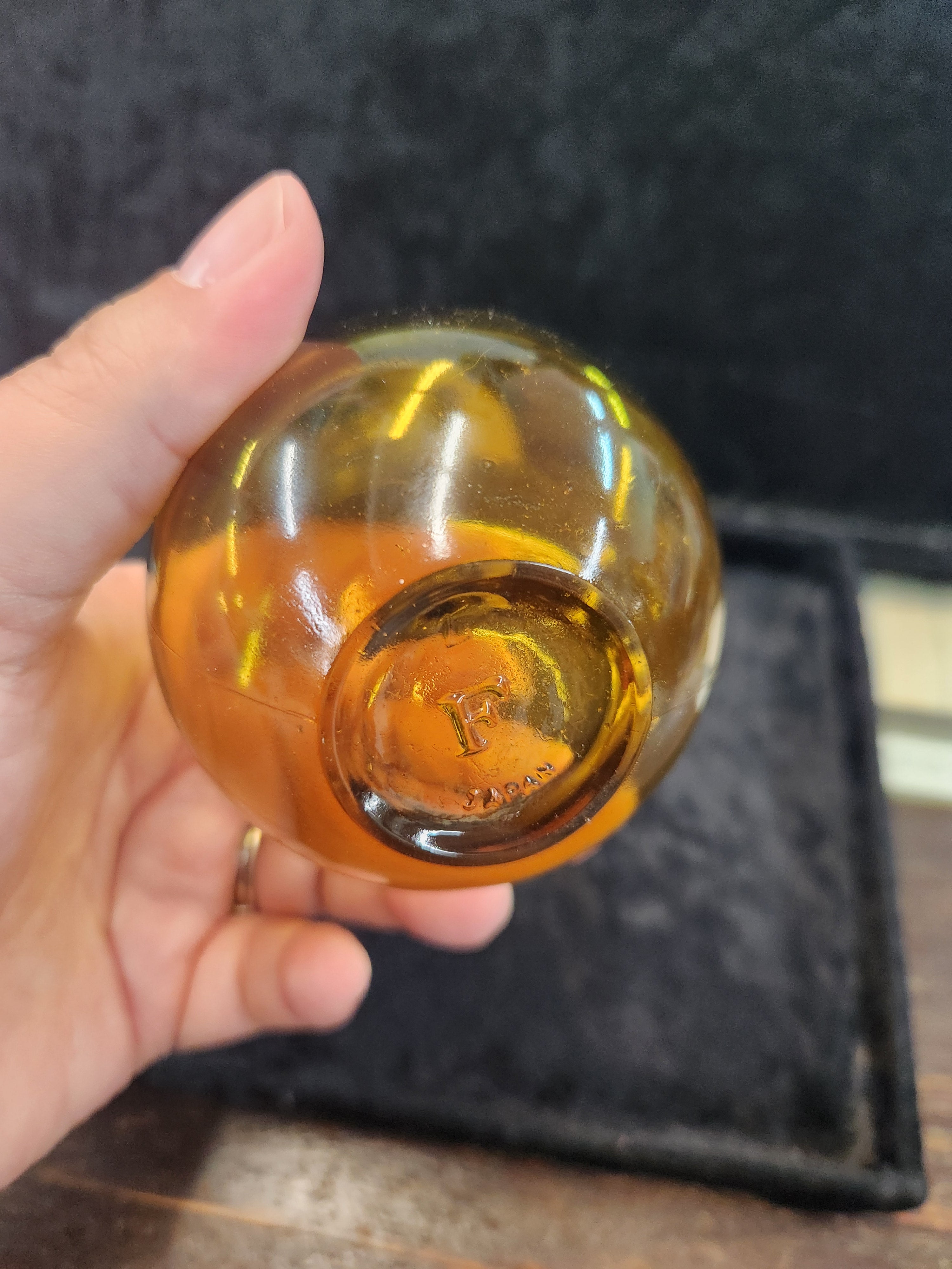 Vintage Japan Amber Glass Light Bulb Shaker