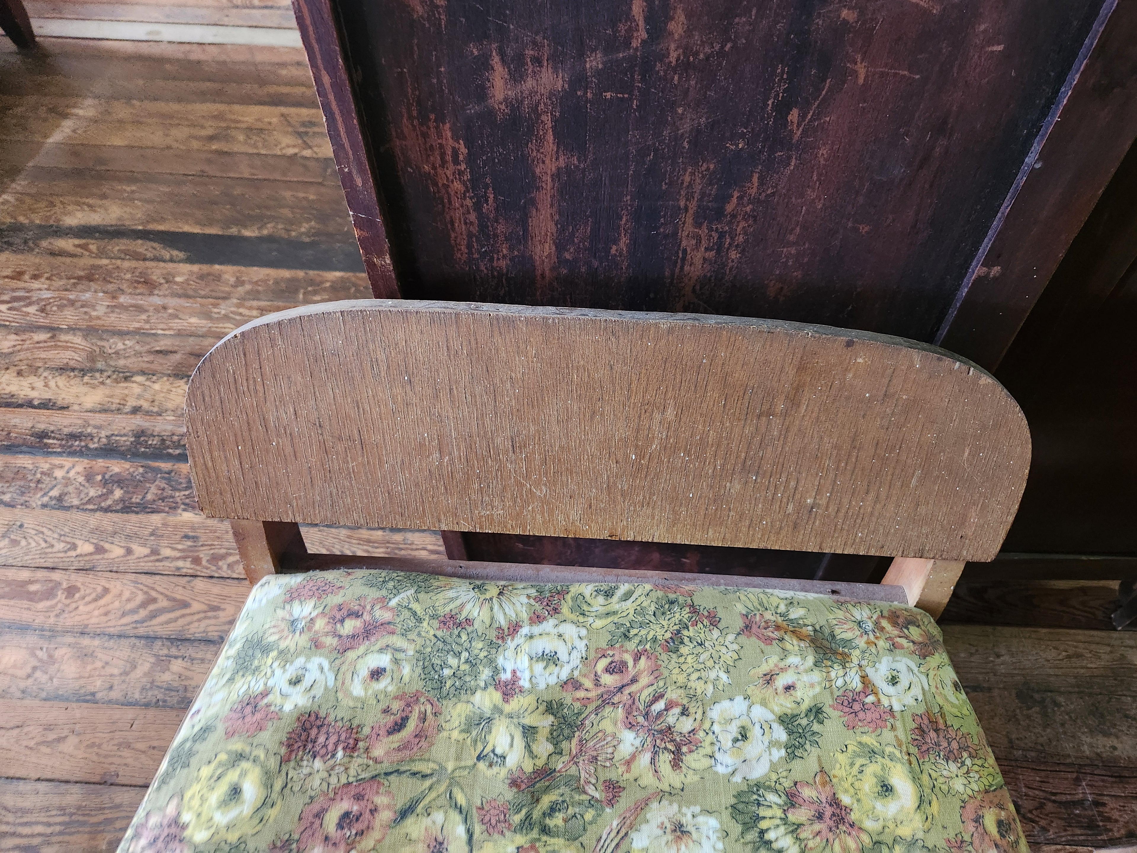 Vintage Wood Vanity Bench