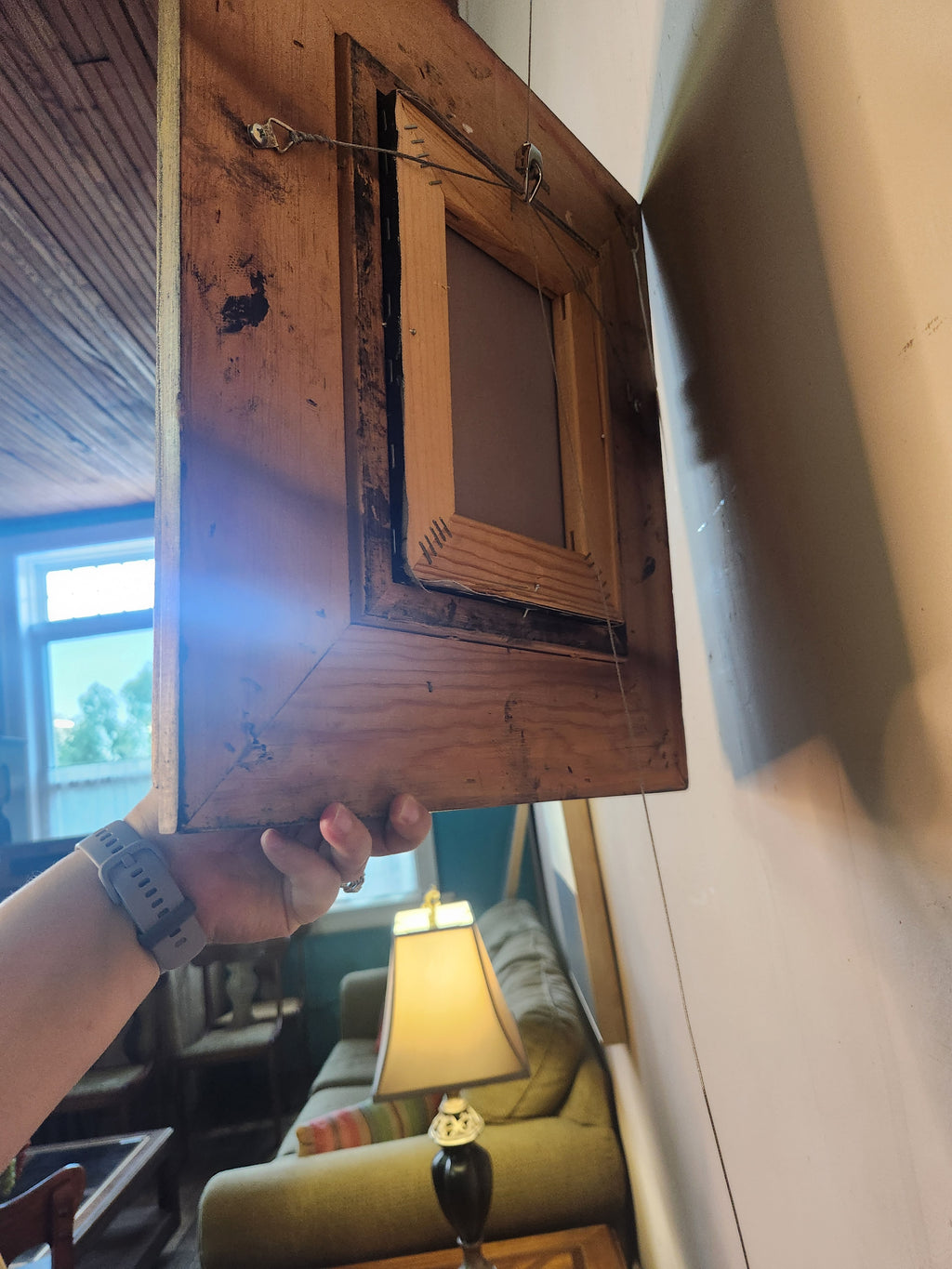 Framed Rooster Oil Painting