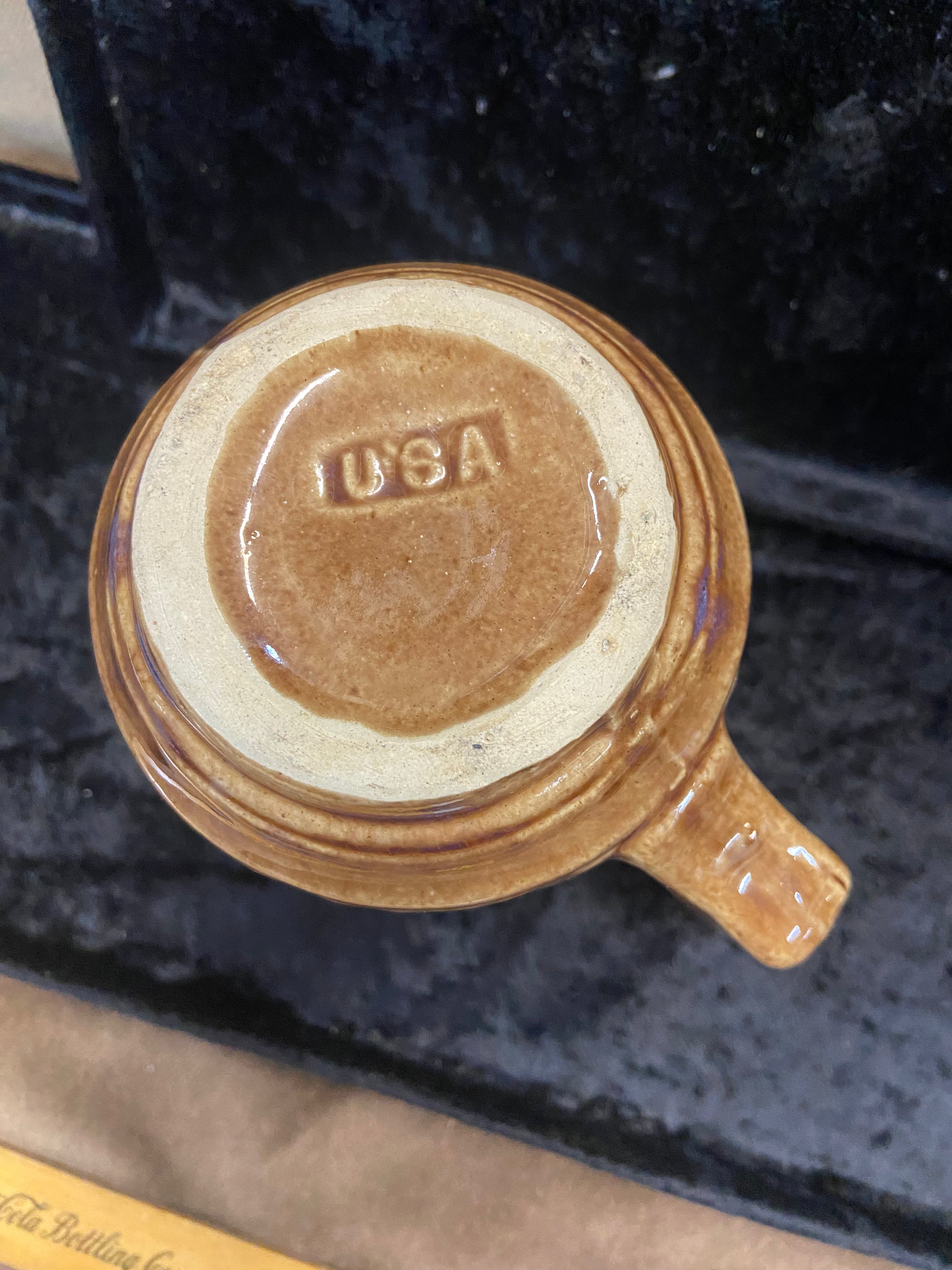 Vintage USA-Made Stoneware Milk Pitcher