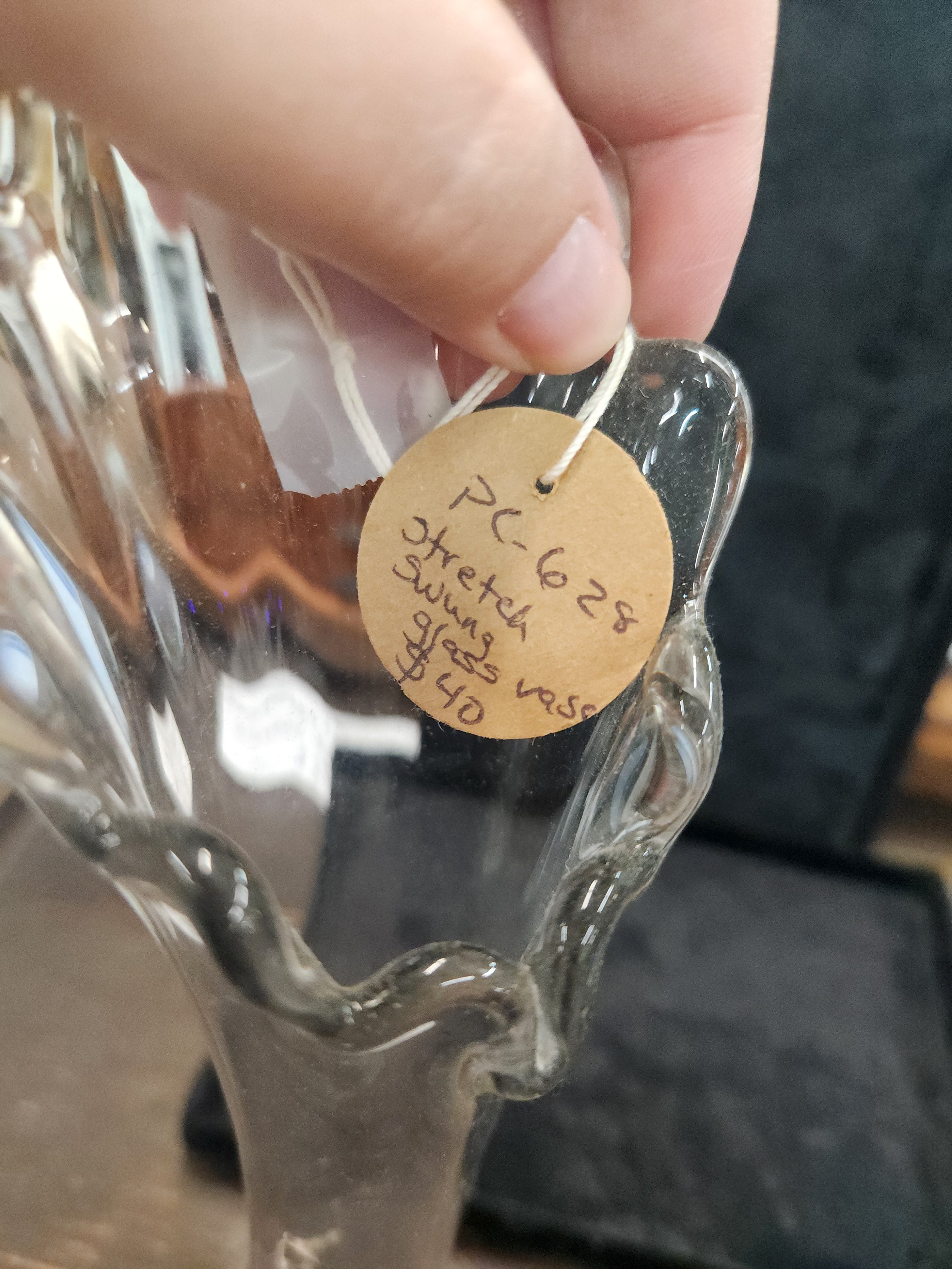 Vintage Clear Swing Glass Vase