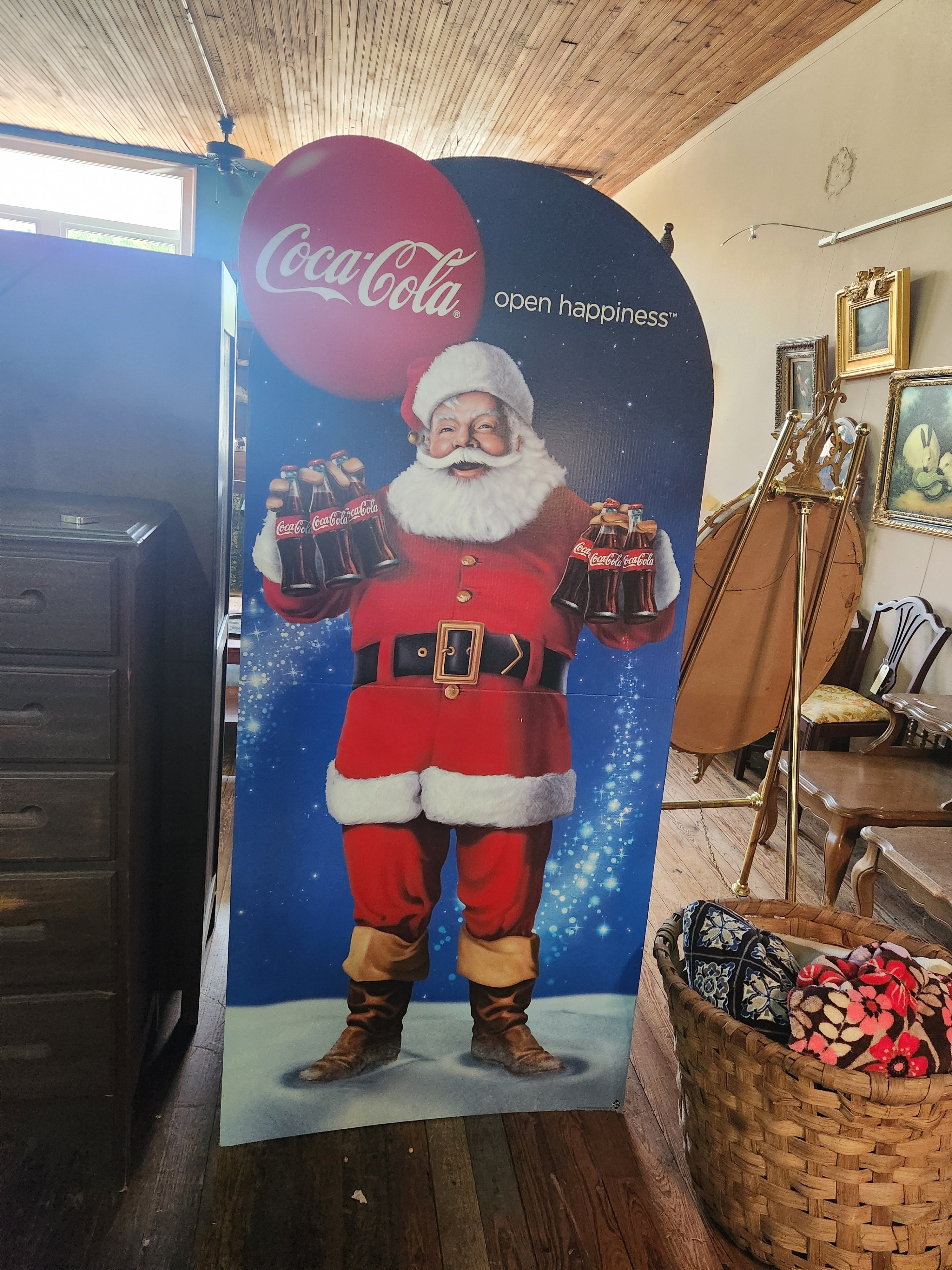Vintage Cardboard Cutout Coca-Cola Santa Claus 2012