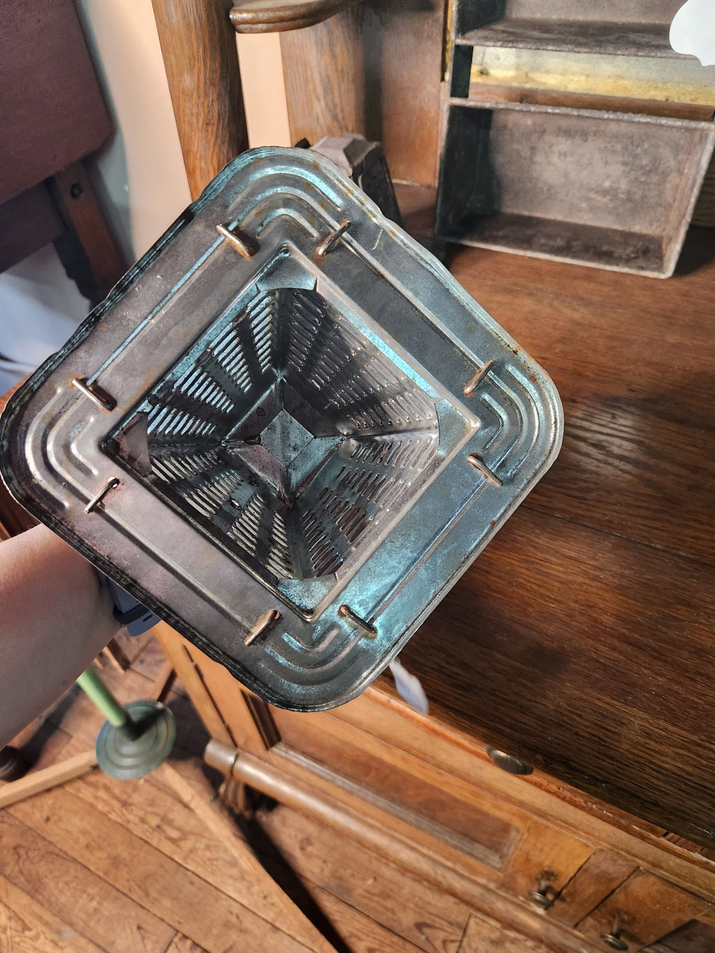 Antique Pyramid-Shaped Stovetop Toaster