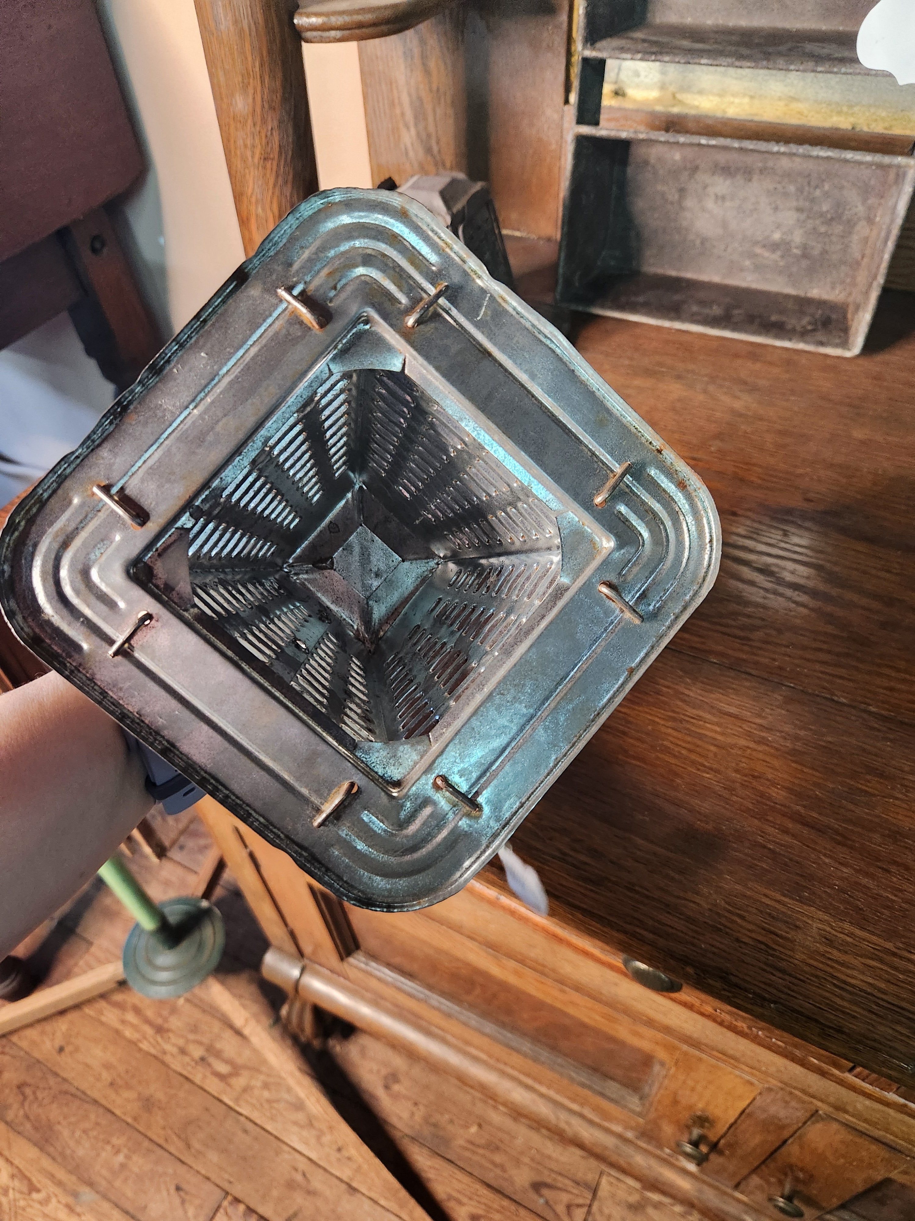 Antique Pyramid-Shaped Stovetop Toaster