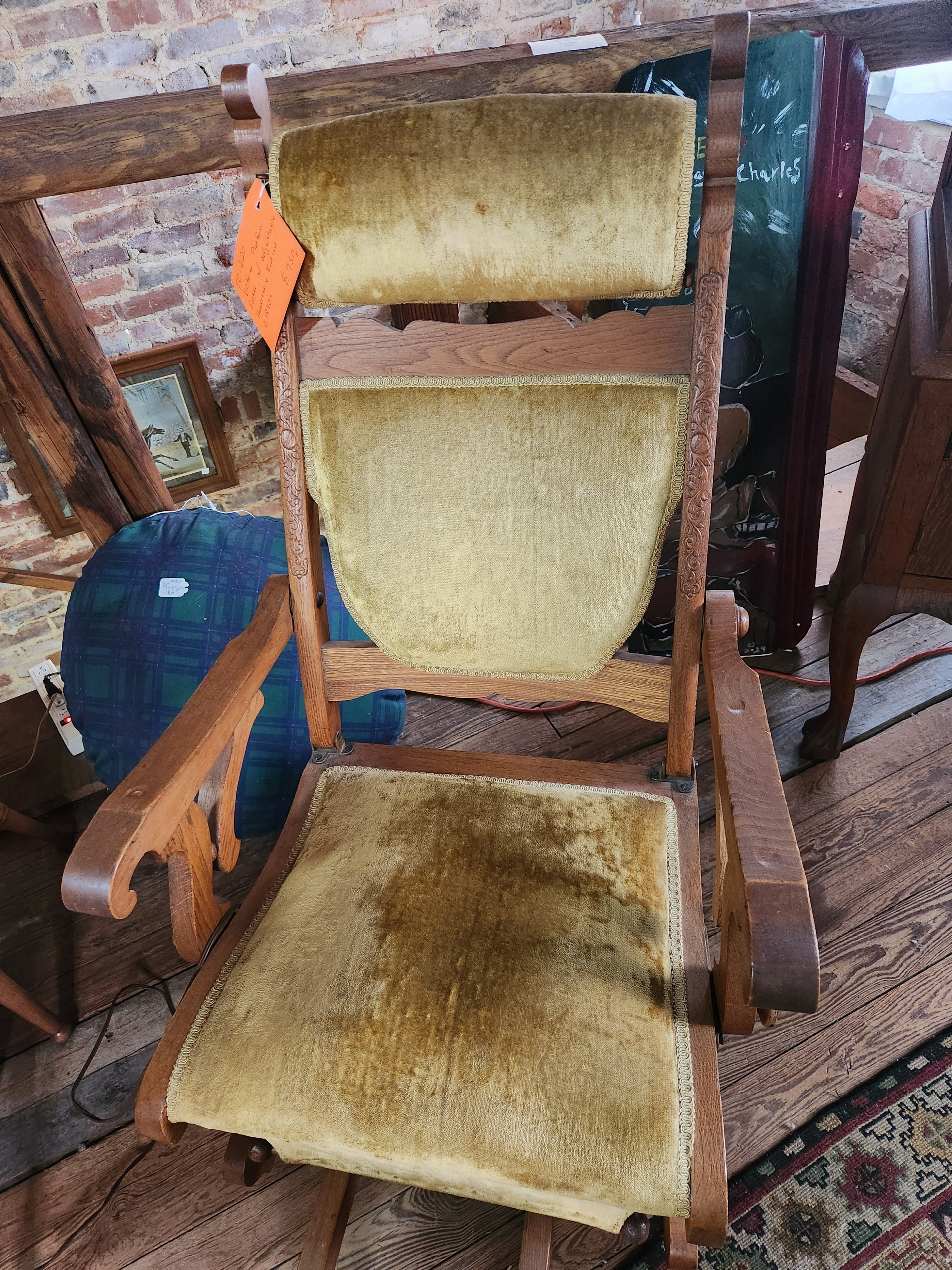 Victorian Platform Rocker with Adjustable Headrest & Footrest 1880's