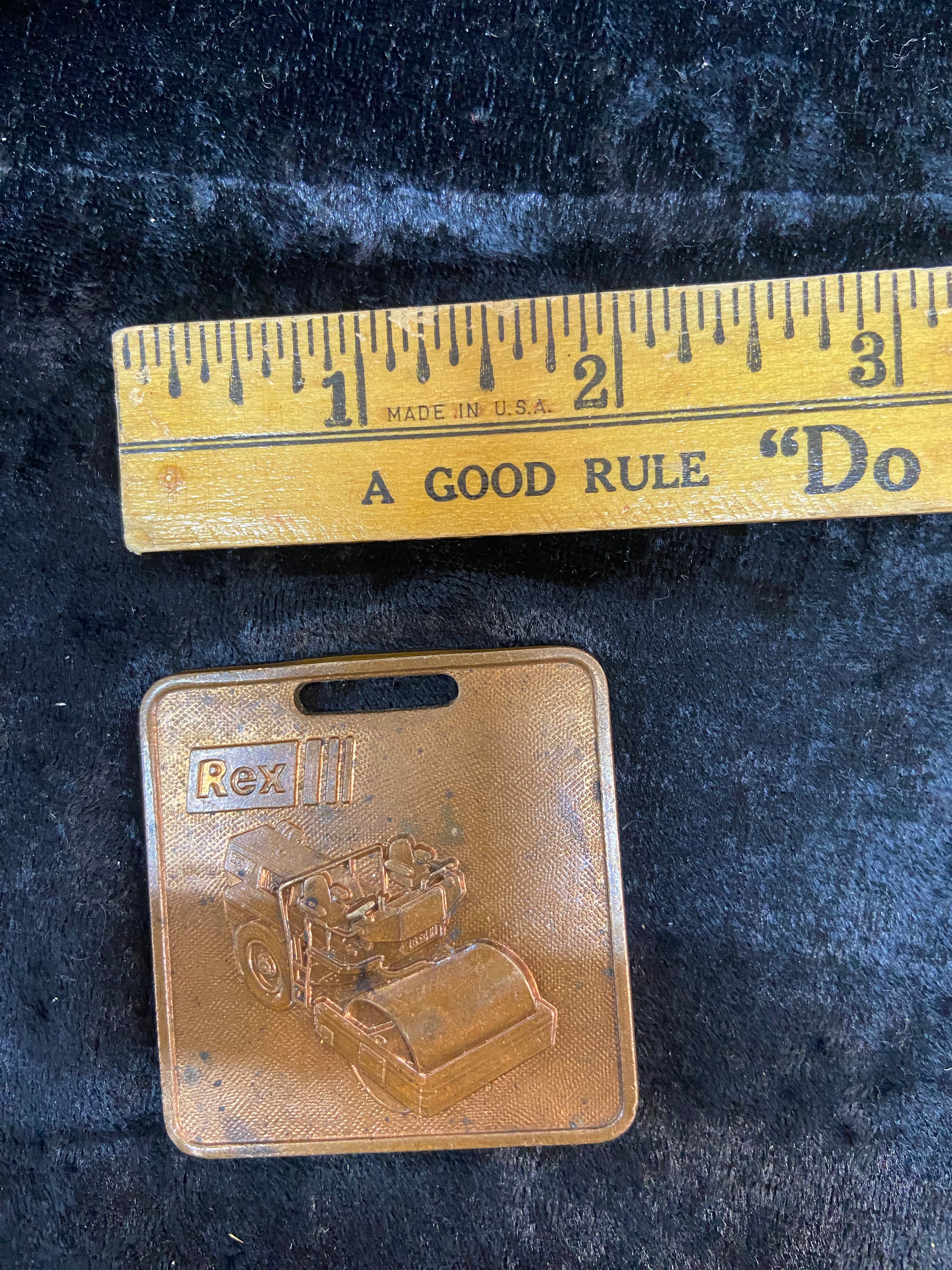 Vintage Brass  Rex Construction Machinery Pocket Watch Fob