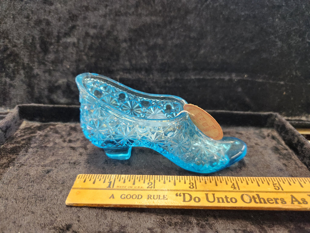 Fenton Blue Daisy and Button Slipper